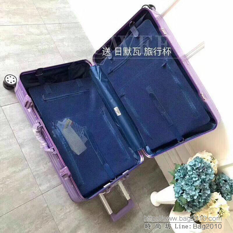 RIMOWA日默瓦 經典款拉杆箱 pc配鋁鎂合金邊框 代工廠生產 靜音萬向輪 無極拉杆拉箱  xbt1076